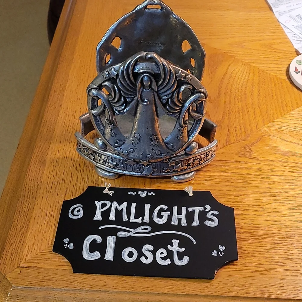 Carson Angel Metal Jar Candle Holder for Oval Jar Brushed Silver